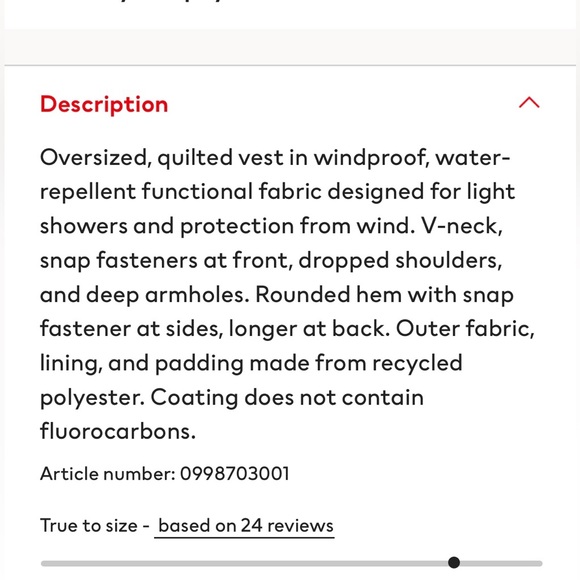 H&M Water Repellent Vest - Picture 2 of 8